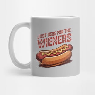 Just Here For The Wieners Funny 4th of July Hot Dog USA Mug
